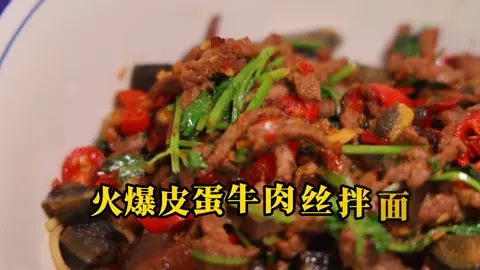 火爆皮蛋牛肉丝拌面