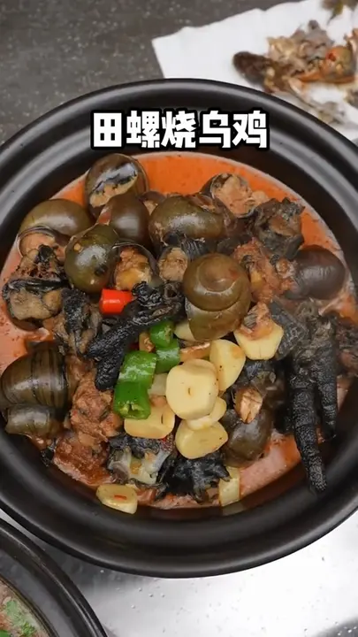 田螺烧乌鸡