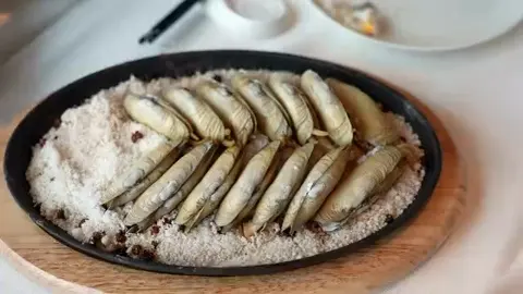 铁板盐焗蛏