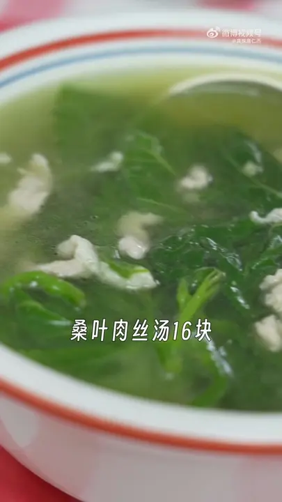 桑叶肉丝汤